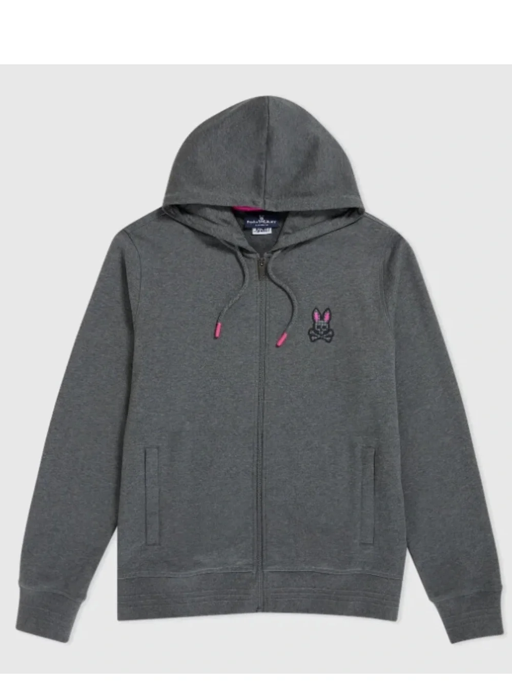 Psycho Bunny Kids Drake Full Zip Hoodie In Heather Storm Large 14/16